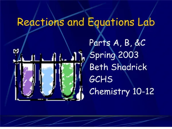 reactions and equations lab