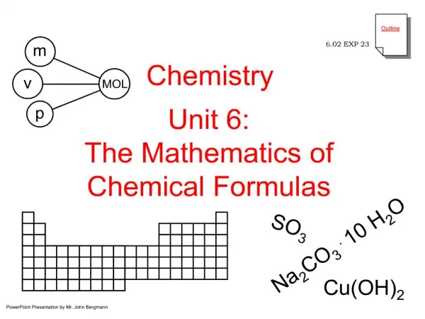 unit 6 mathematics of the chemical formula