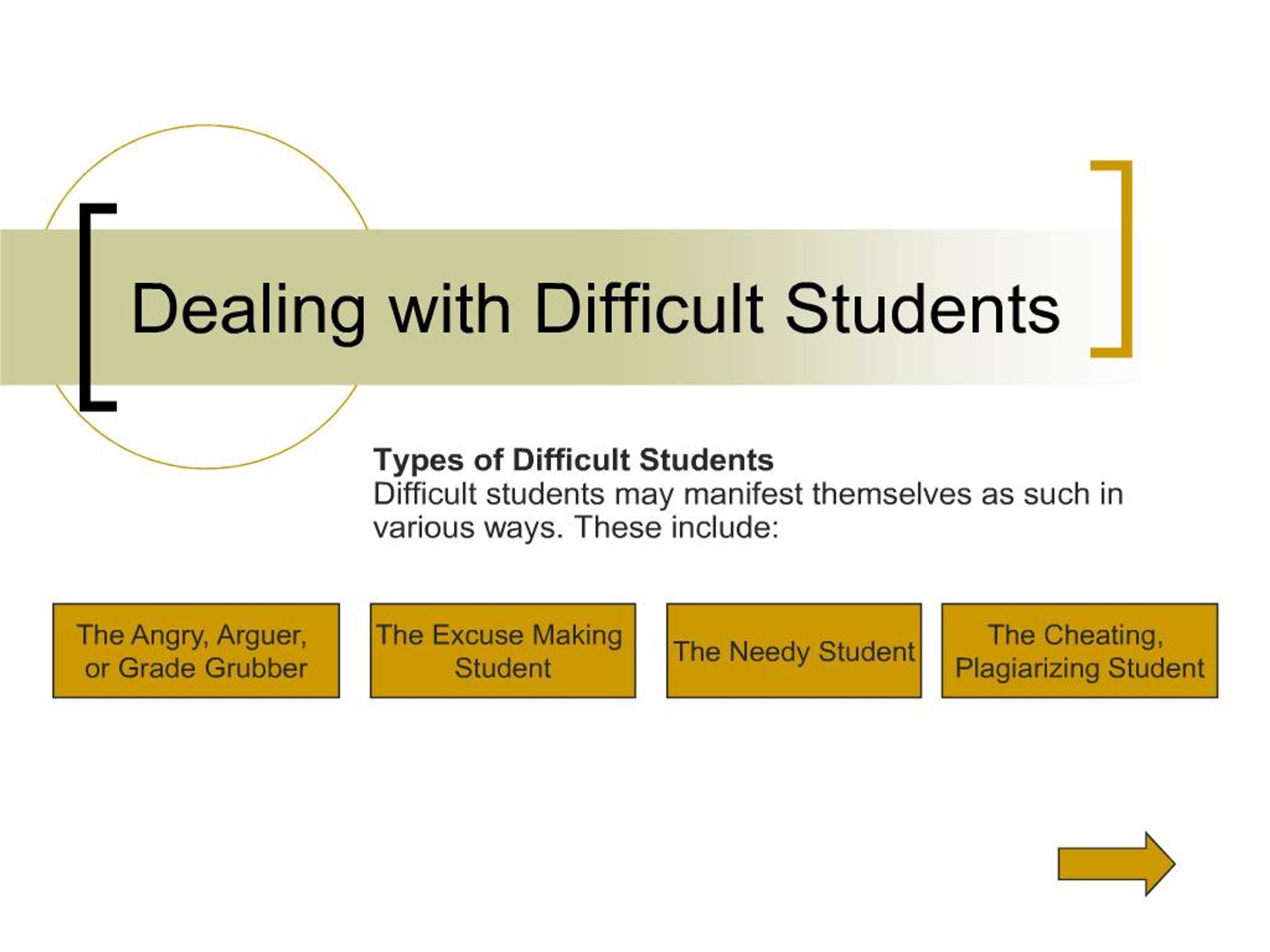 PPT - dealing with difficult students PowerPoint Presentation, free ...