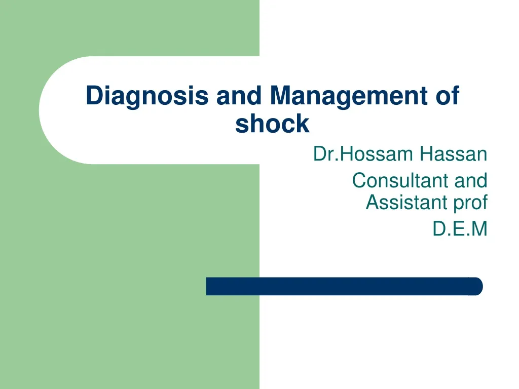 diagnosis and management of shock