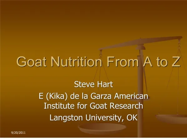 goat nutrition from a to z