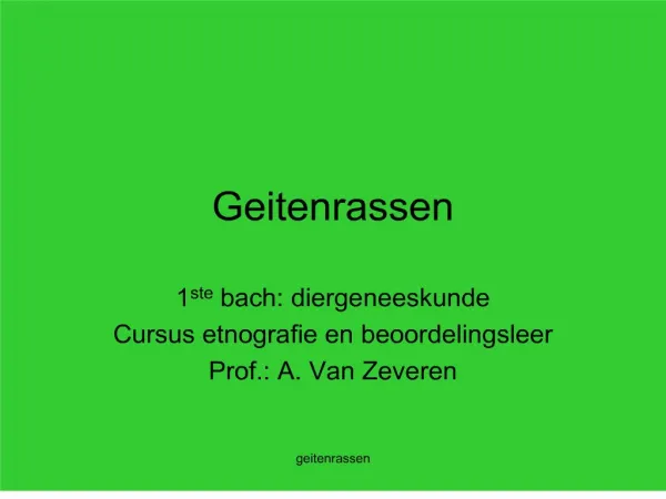 geitenrassen