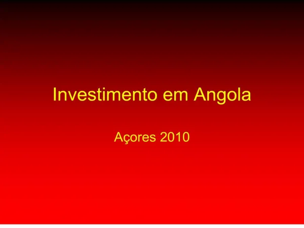 investimento em angola