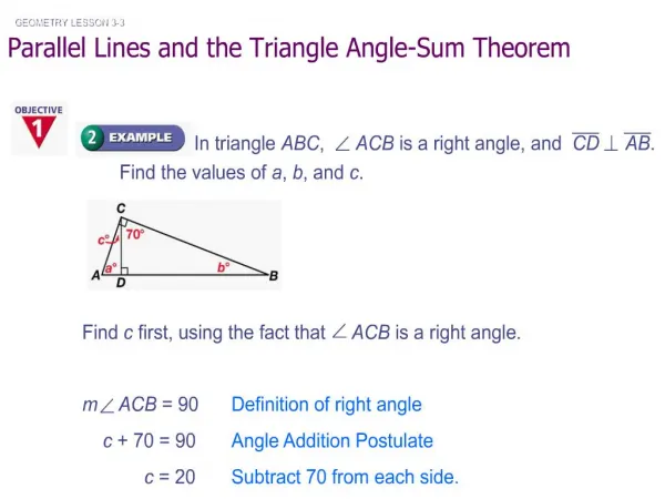 parallel lines and the triangle angle-sum theorem