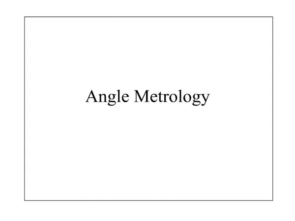 angle metrology