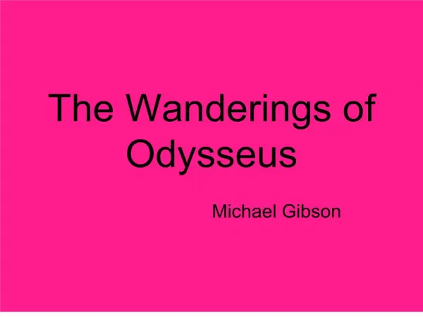 the wanderings of odysseus