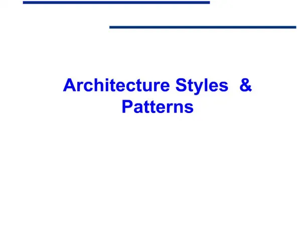 architecture styles patterns