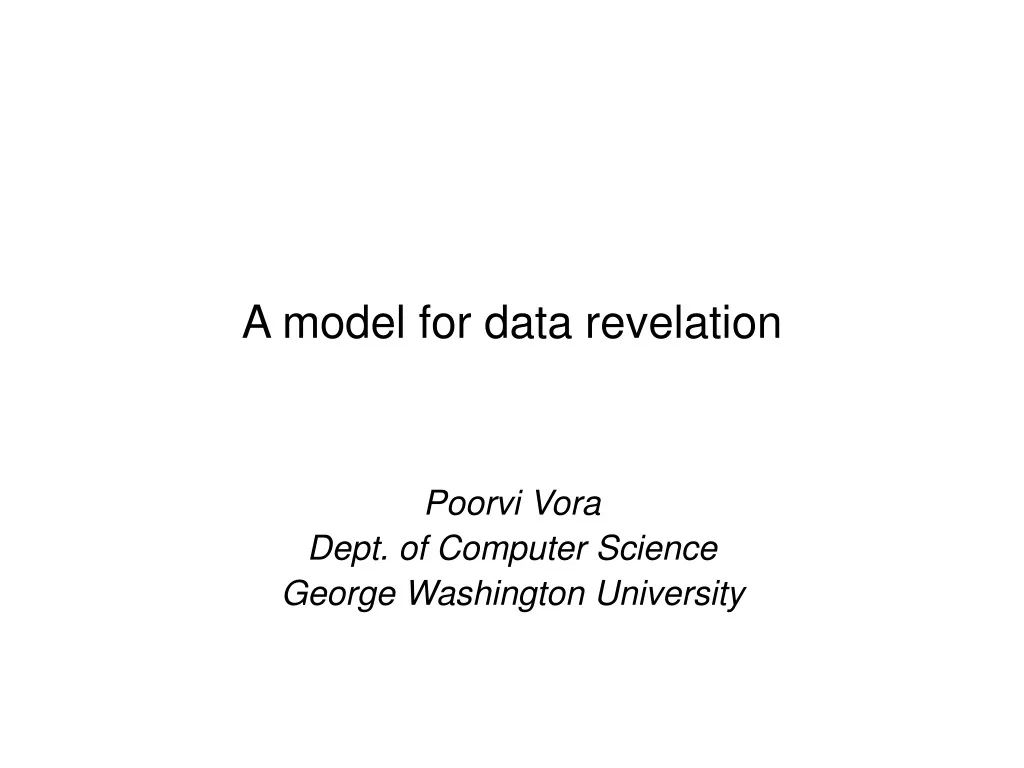 a model for data revelation