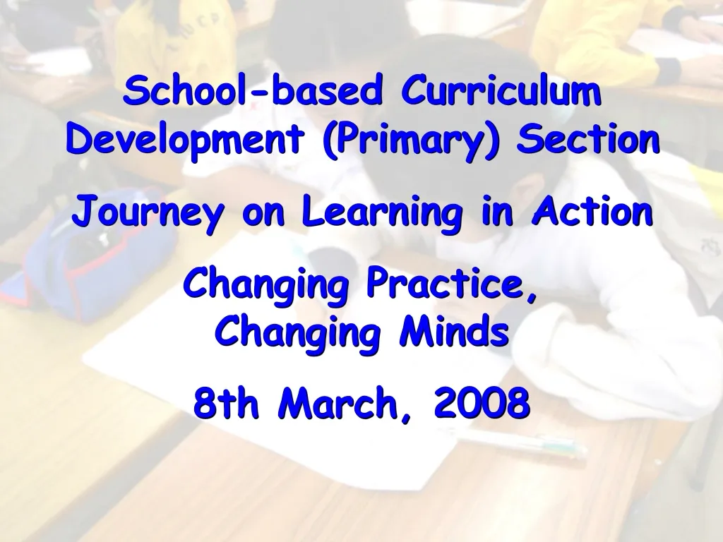 school based curriculum development primary