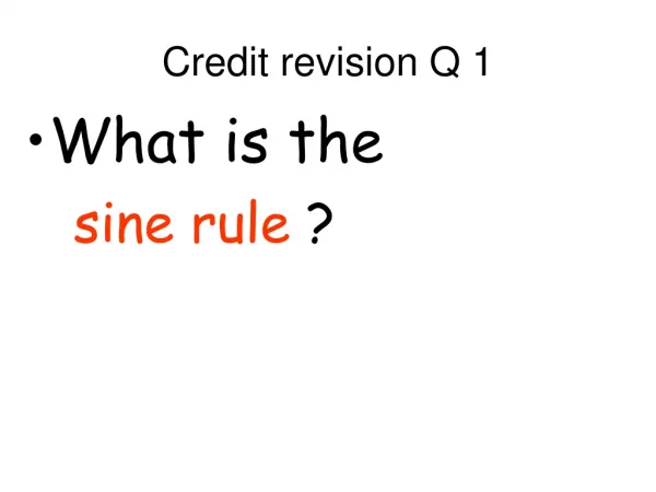 Credit revision Q 1