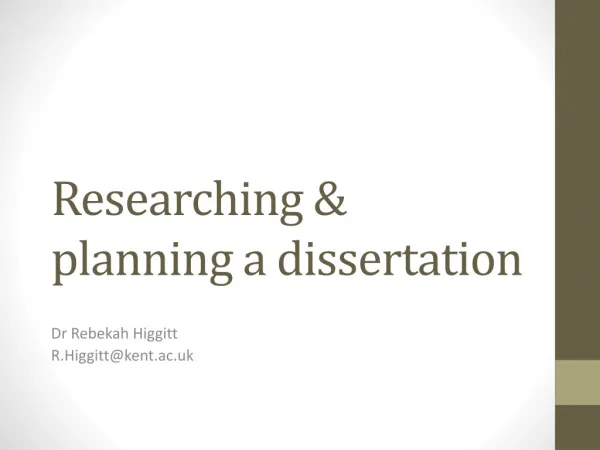 Researching &amp; planning a dissertation