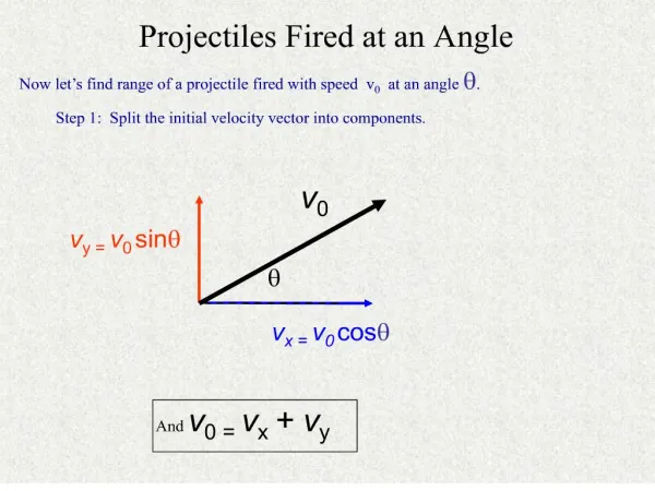 projectiles fired at an angle
