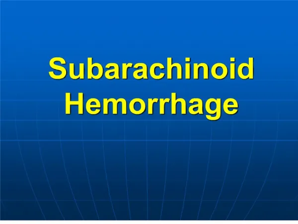 subarachinoid hemorrhage