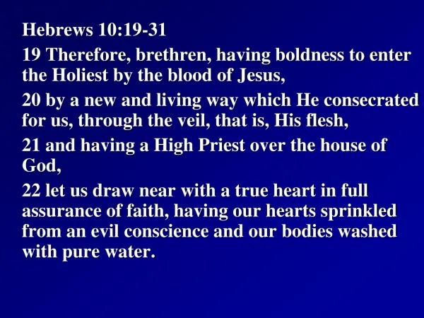 Hebrews 10:19-31