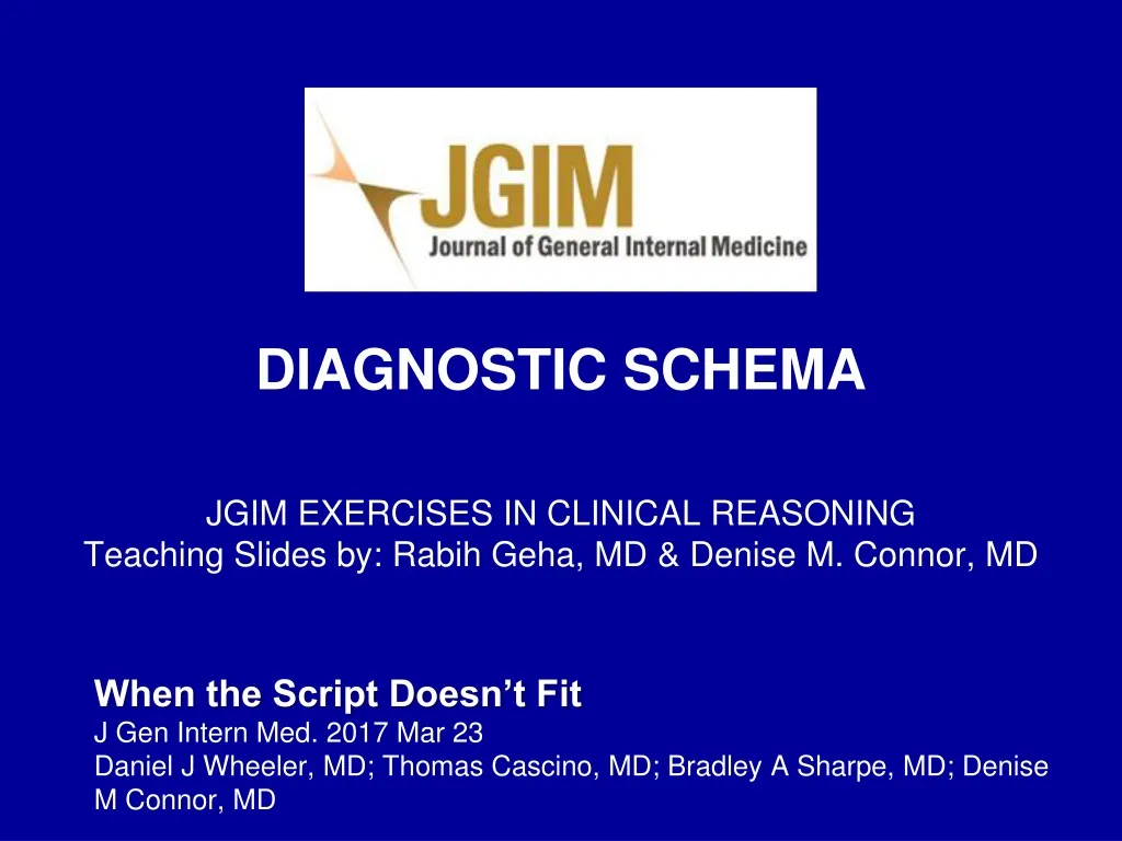 diagnostic schema jgim exercises in clinical