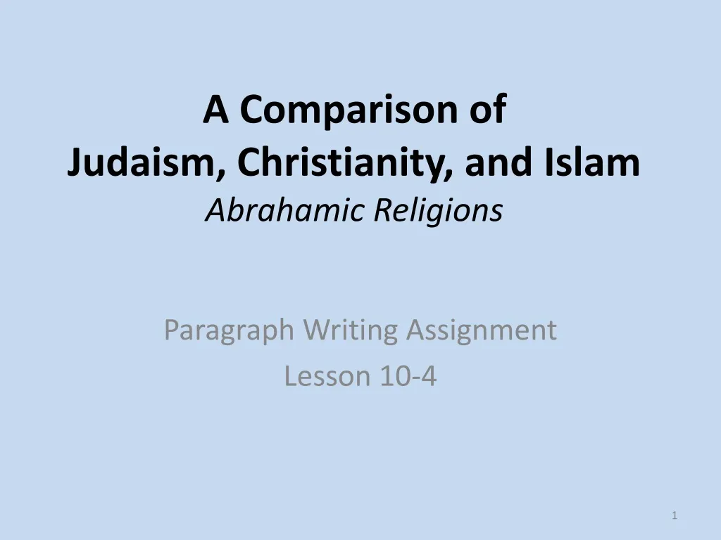 a comparison of judaism christianity and islam abrahamic religions
