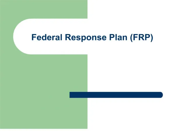 federal response plan frp