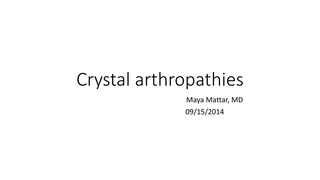 crystal arthropathies