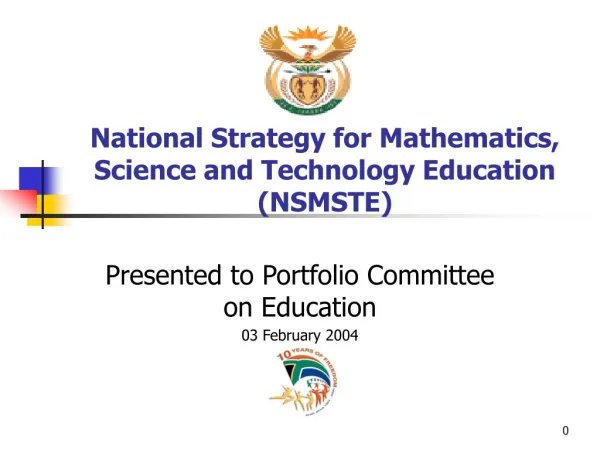 National Strategy for Mathematics, Science and Technology Education (NSMSTE)