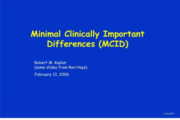 minimal clinically important differences mcid