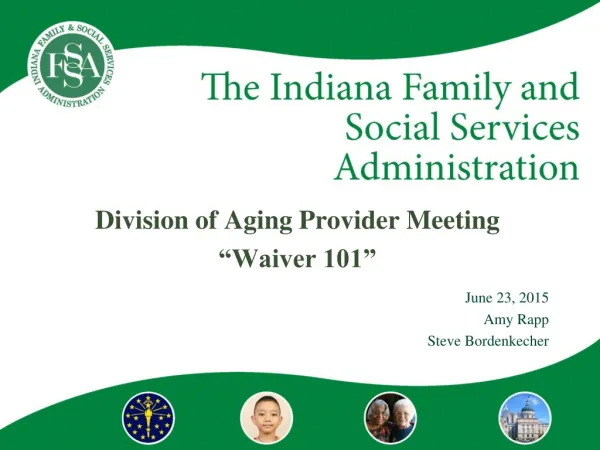 Division of Aging Provider Meeting “Waiver 101”