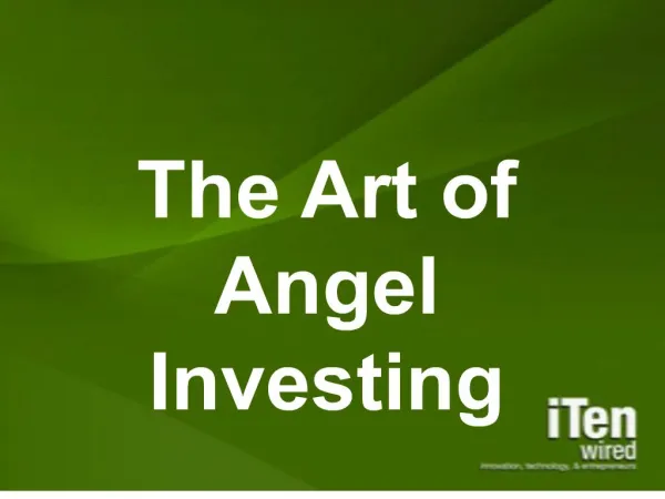 itenwiredthe art of angel investing