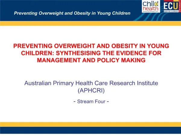 preventing overweight and obesity in young children