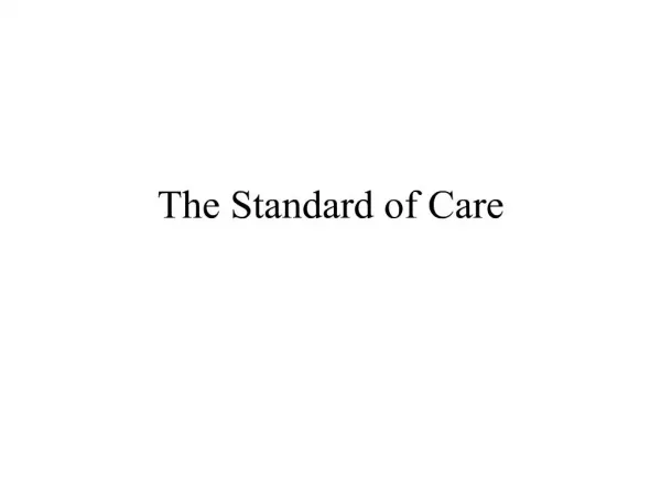 the standard of care