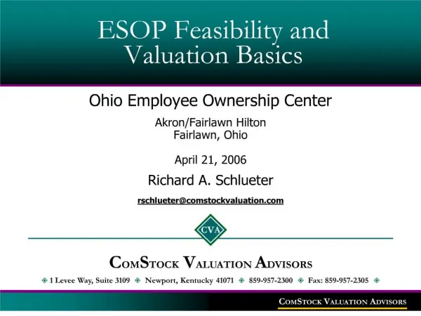 esop feasibility and valuation basics
