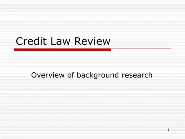 Credit Law Review