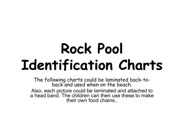 rock pool identification charts