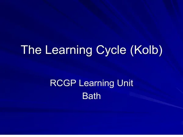 the learning cycle kolb