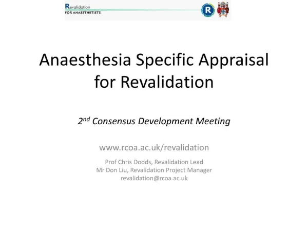 anaesthesia specific appraisal for revalidation 2nd consensus development meeting