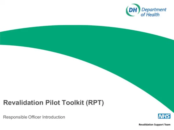 revalidation pilot toolkit rpt responsible officer introduction