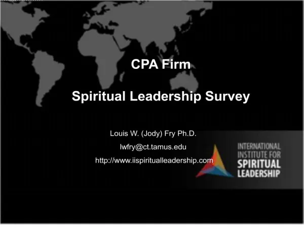 cpa firm spiritual leadership survey