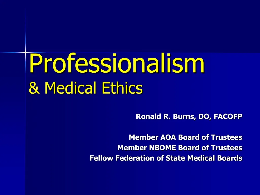 professionalism medical ethics