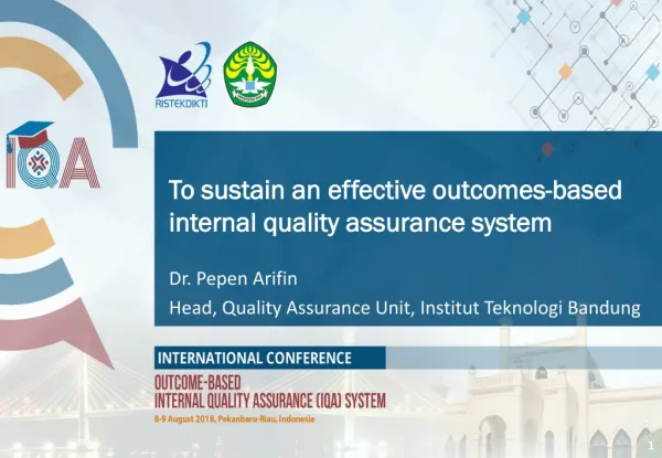 To sustain an effective outcomes-based internal quality assurance system