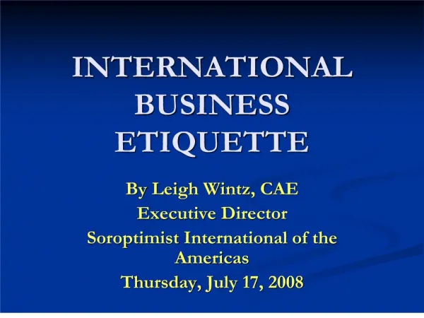 international business etiquette