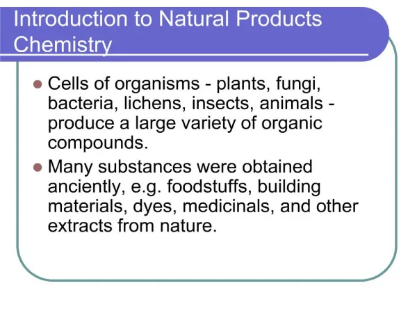 introduction to natural products chemistry