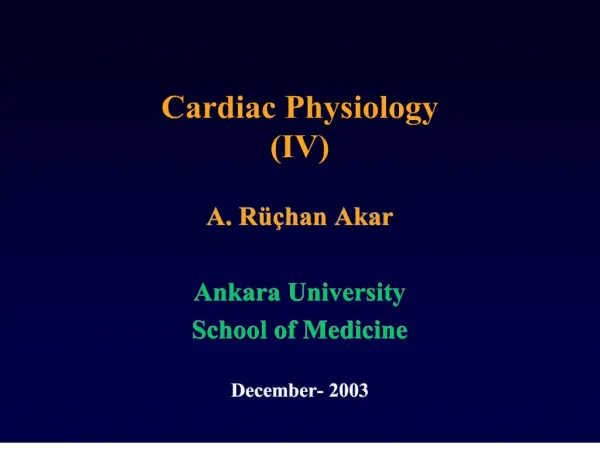 cardiac physiology iv