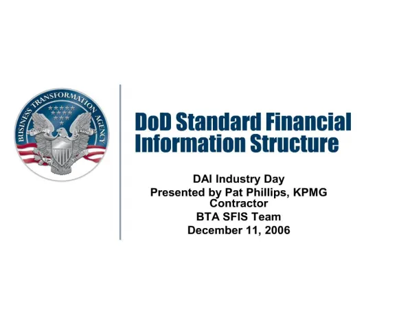 dod standard financial information structure
