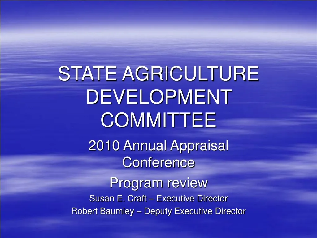 state agriculture development committee