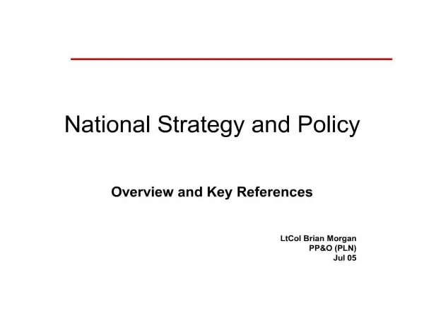 national strategy and policy