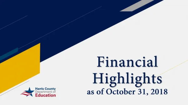 Financial Highlights as of October 31, 2018