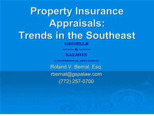 property insurance appraisals: trends in the southeast