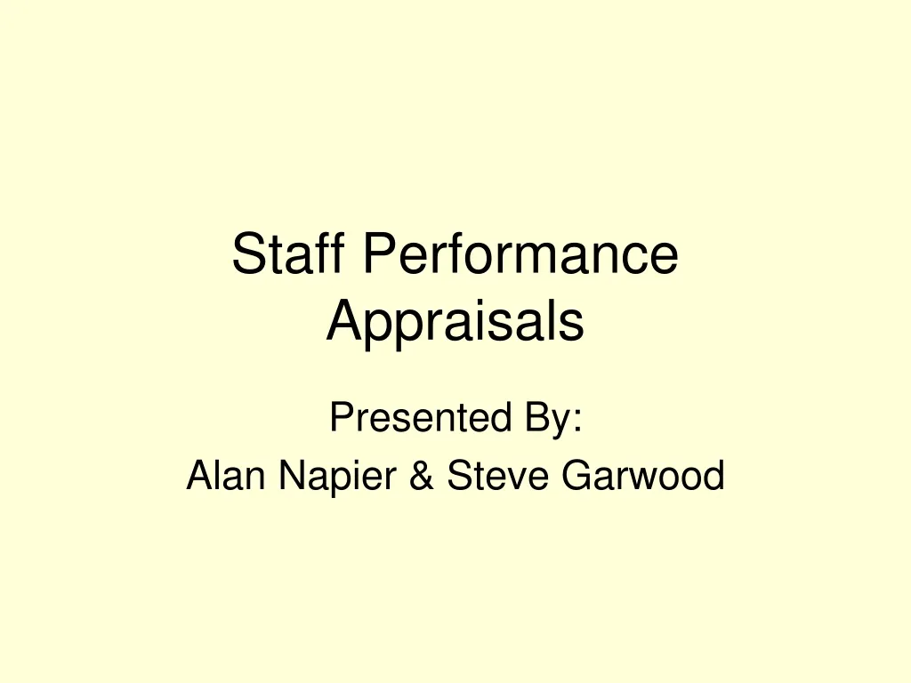 staff performance appraisals