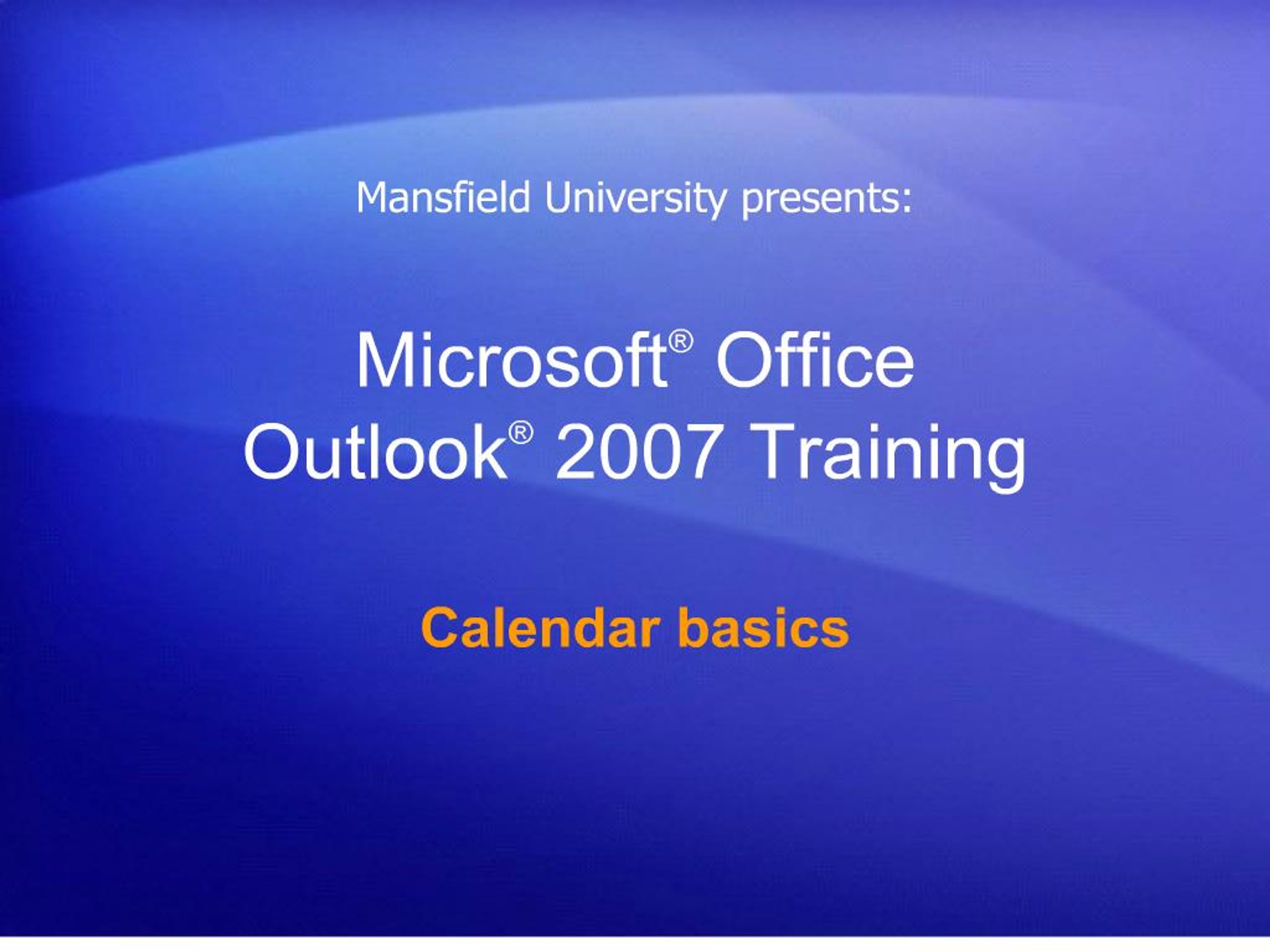 PPT - microsoft office outlook 2007 training PowerPoint Presentation ...