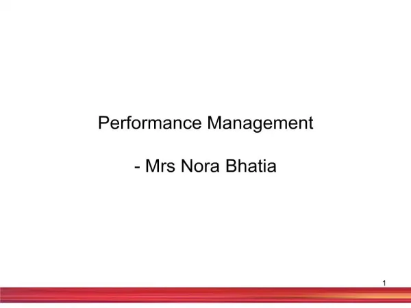 performance management - mrs nora bhatia