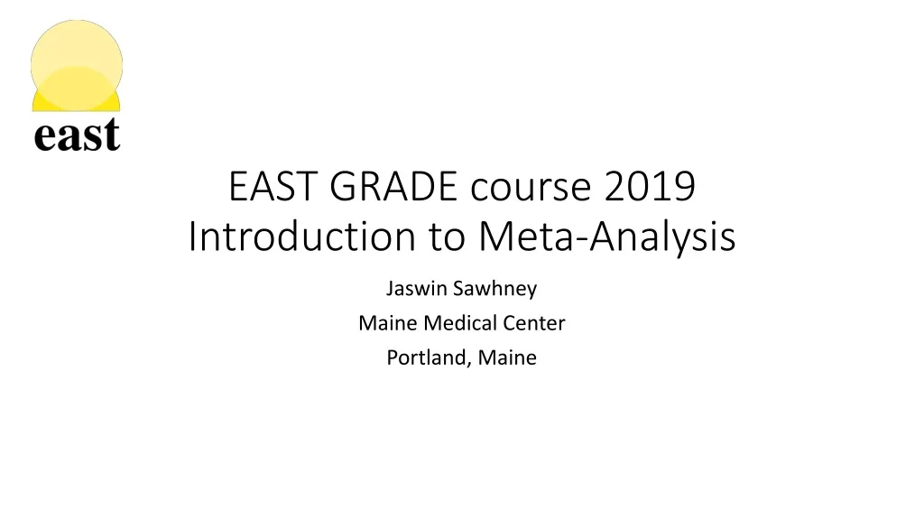 east grade course 2019 introduction to meta analysis