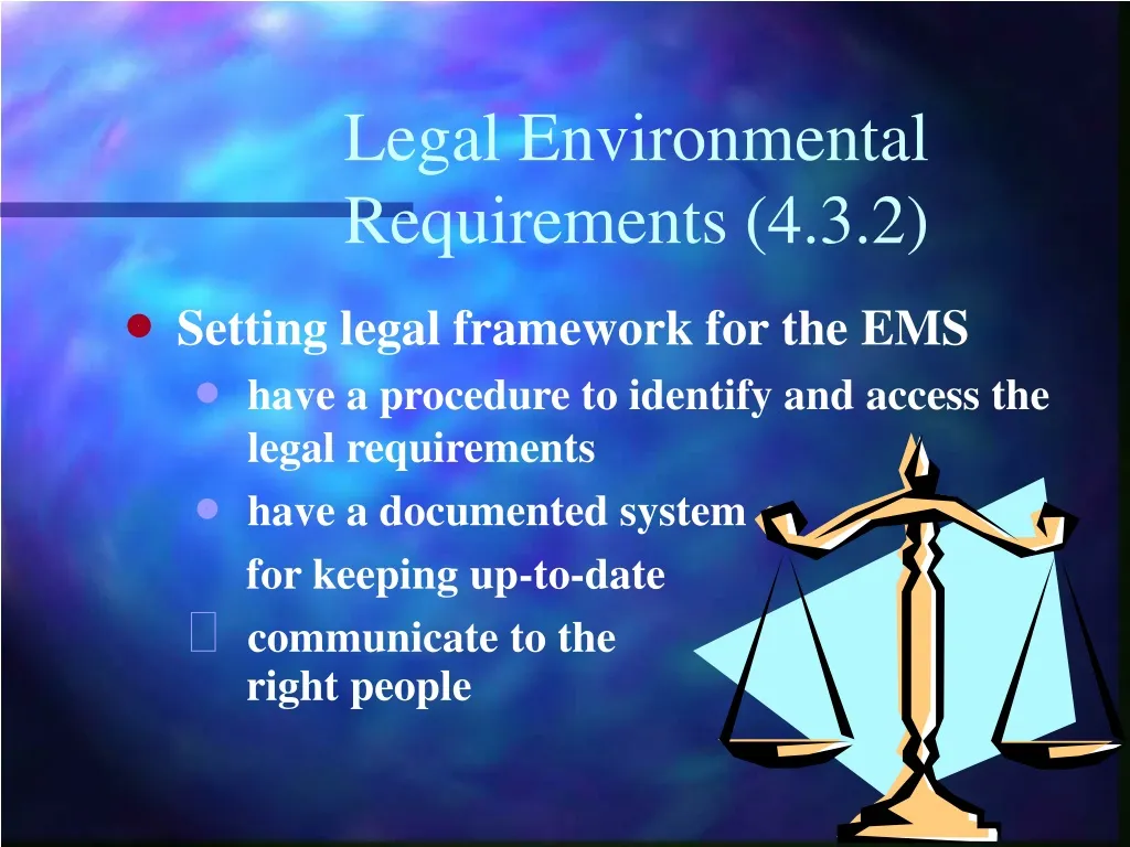 legal environmental requirements 4 3 2
